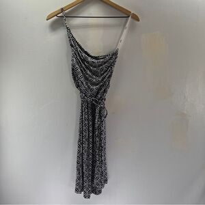 Tart Dress Women's Size S One Shoulder Rouched Side A-Line With Tie Belt